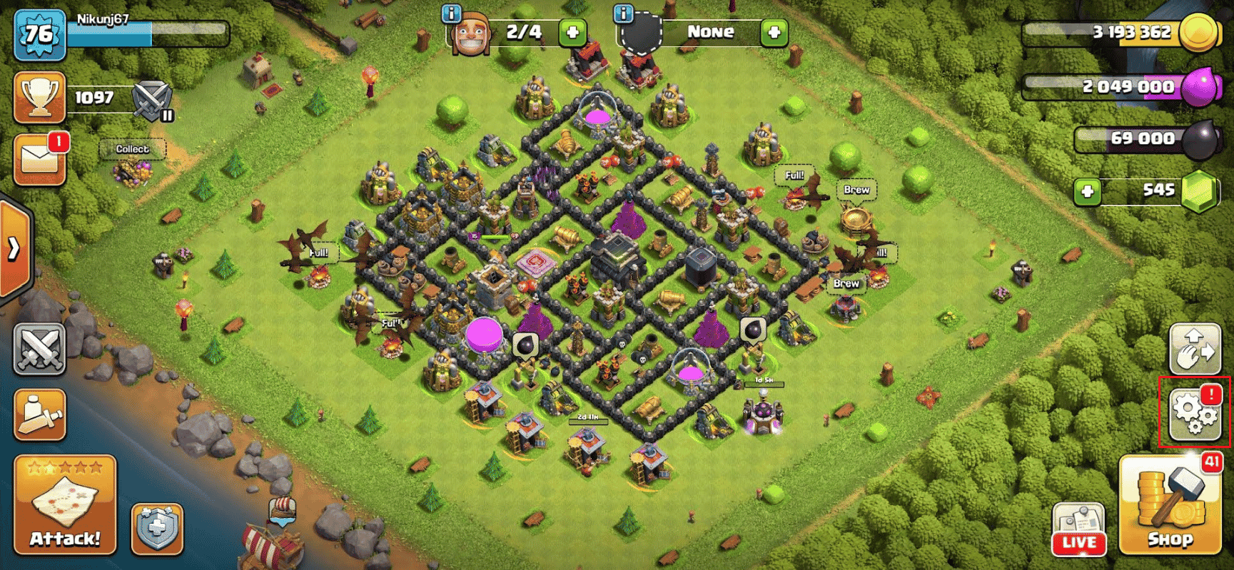 Tap on the Settings icon located on the right side