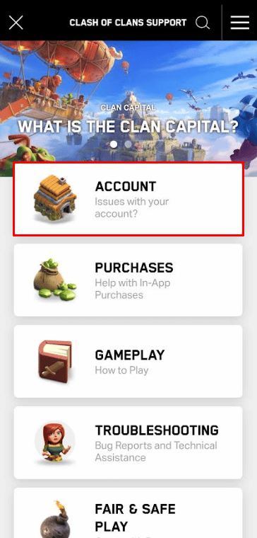 choose ACCOUNT
