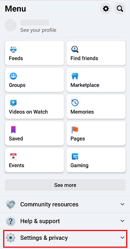 Tap on Settings & privacy.