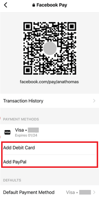 Use any of the payment methods by tapping on either Add Debit Card or Add PayPal option.