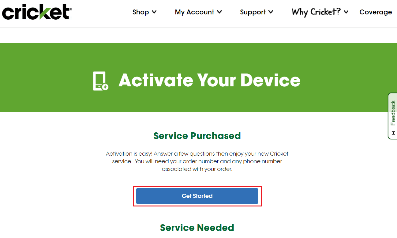 Click on Get Started