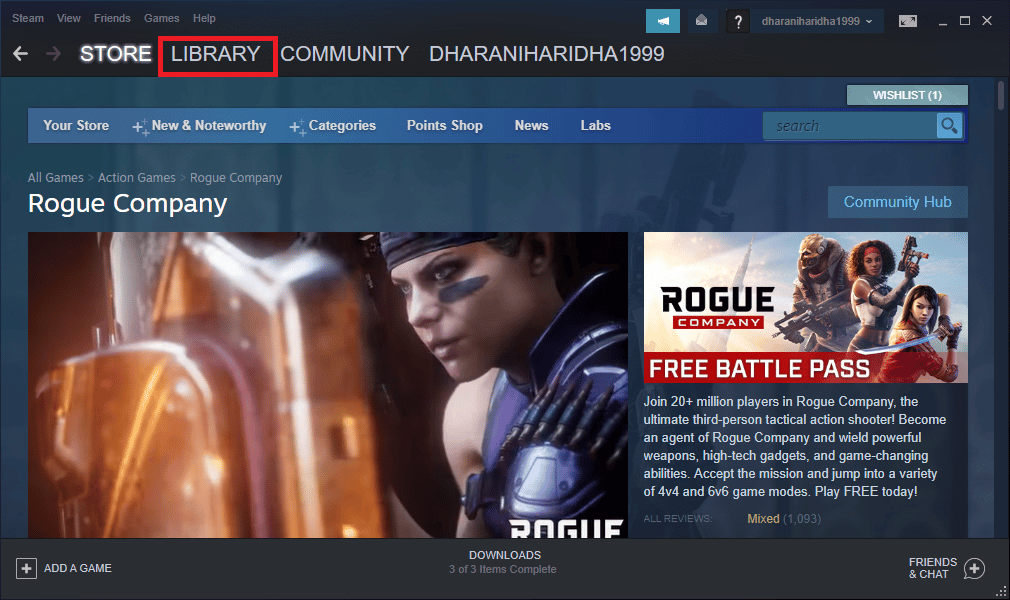 Launch Steam and navigate to LIBRARY