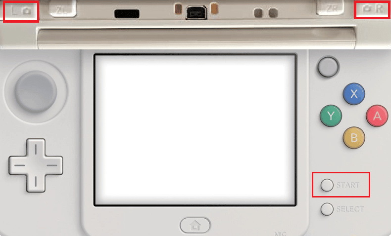 press L + R + Start button together to soft reset your game