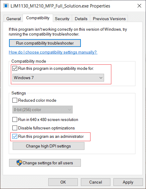 Run this program as an administrator