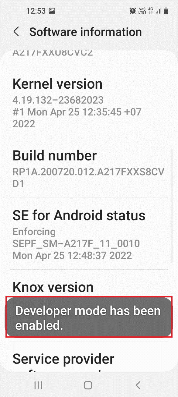 The Developer mode has been enabled message would be displayed. Fix Android USB File Transfer Not Working in Windows 10