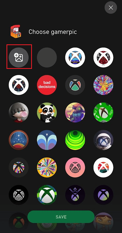 Tap on the Add from gallery icon | How to Change Your Profile Picture on Xbox App | cannot customize Xbox Gamerpic