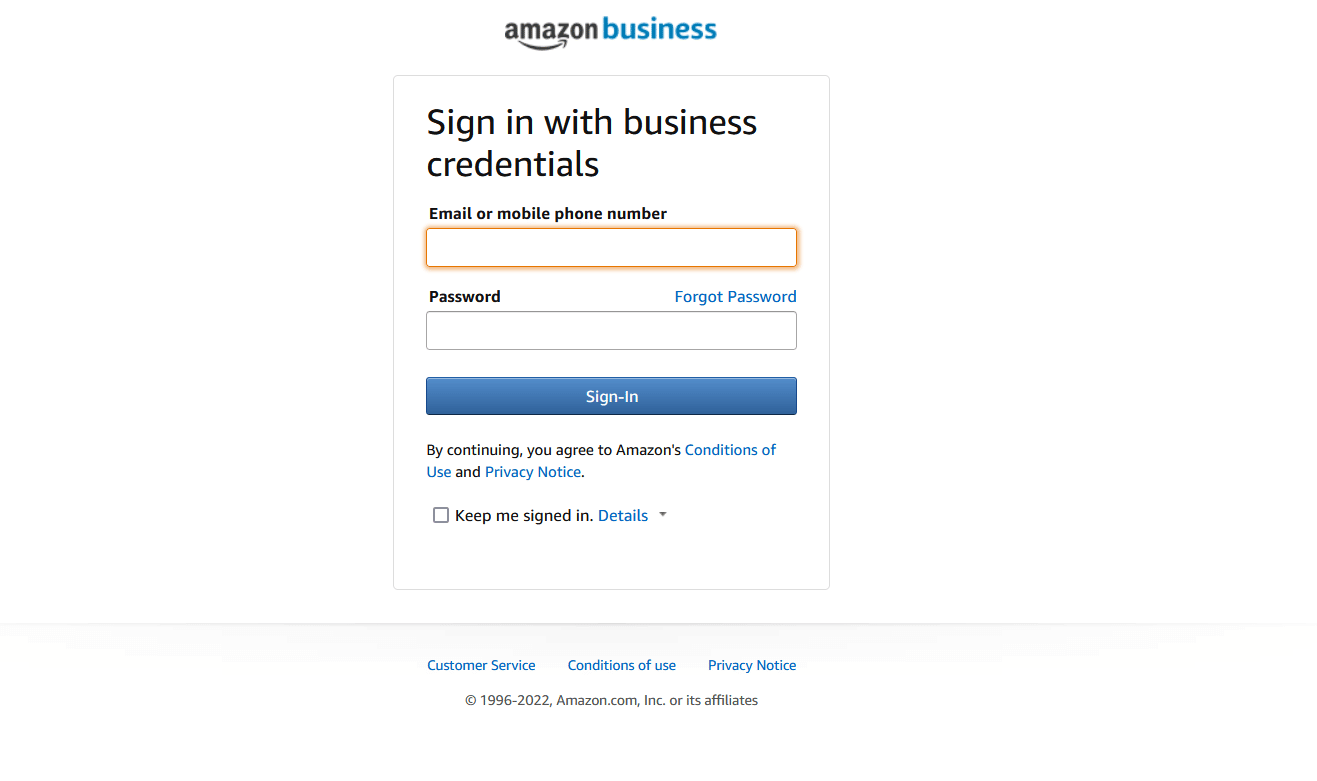 Amazon business sign in with business credentials