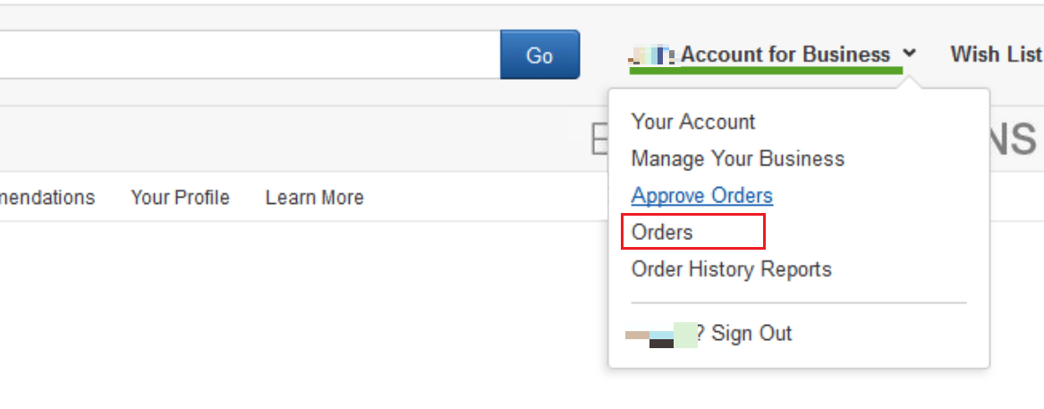 Click on your Business profile - Orders to approve an order