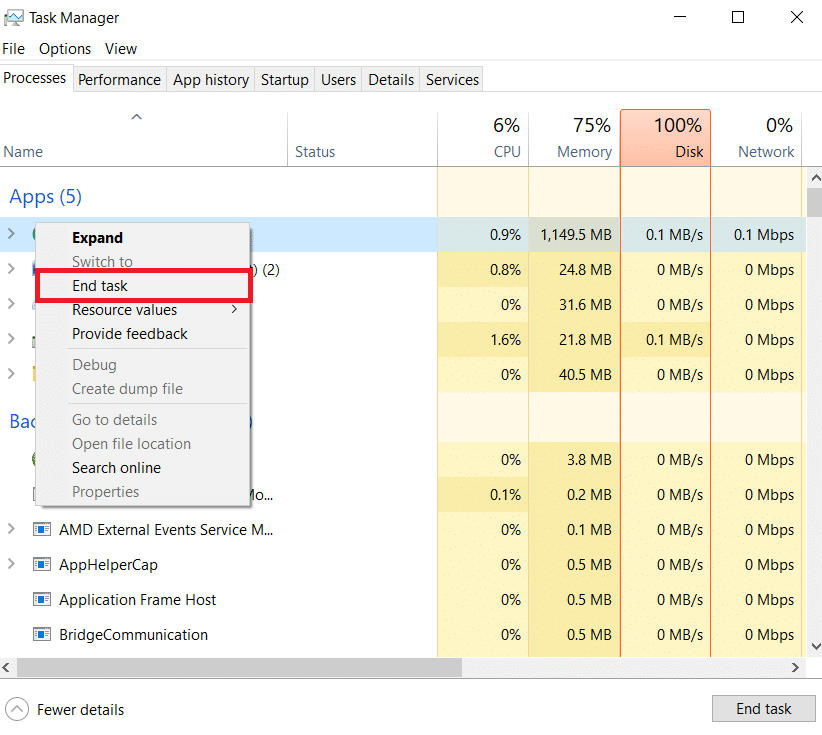right click on it and choose End Task to end it. Fix Star Citizen Crashing in Windows 10