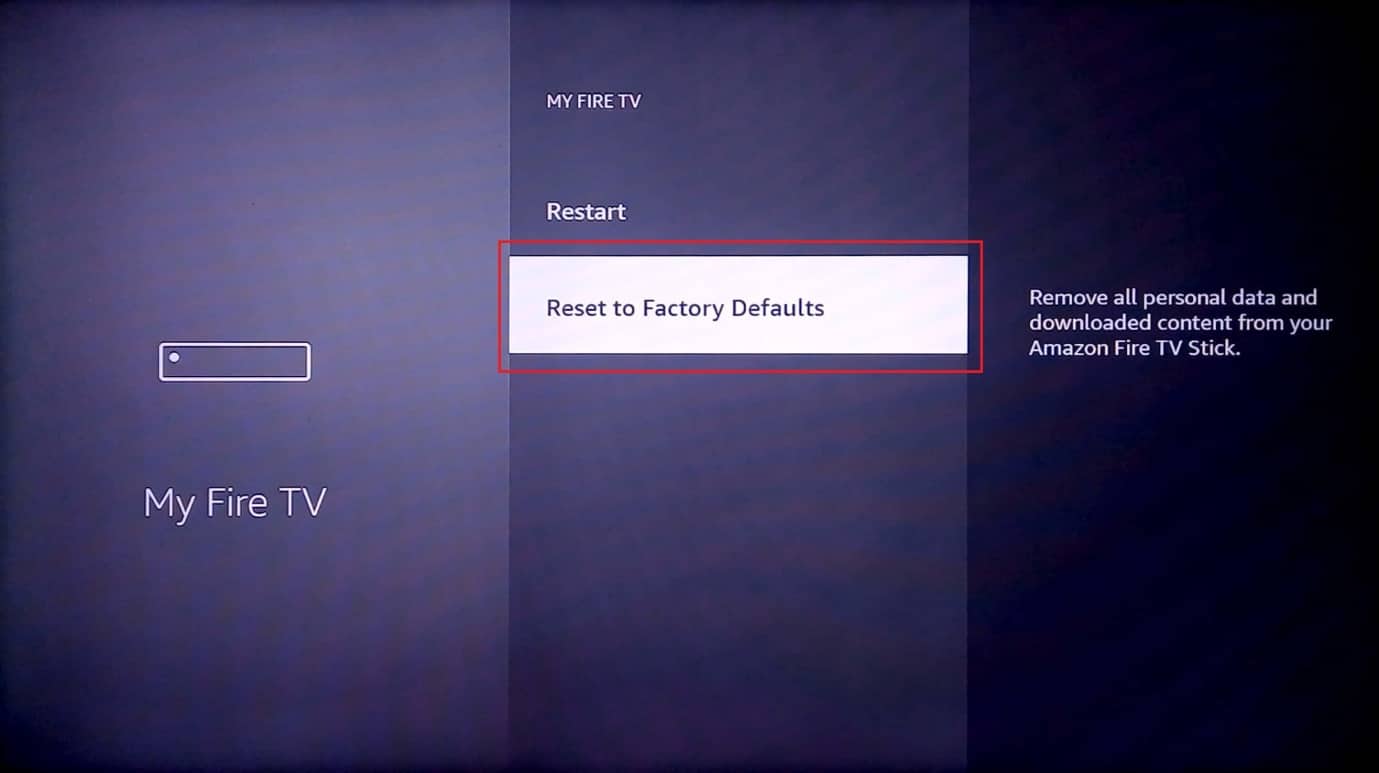 press on reset to factory defaults. Fix Amazon Fire Stick Slow Issue