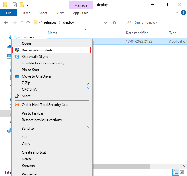 click on Run as administrator