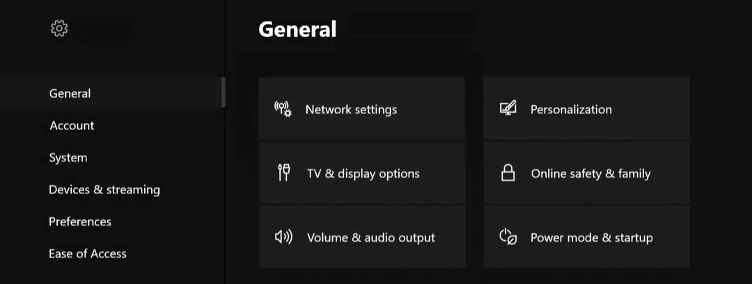 xbox one general settings