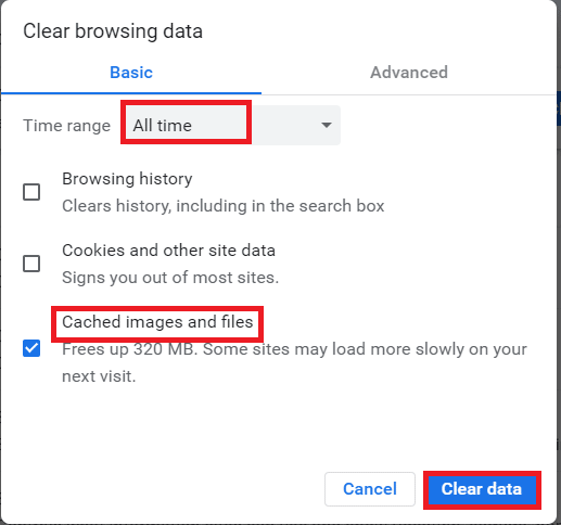 Clear Google Chrome Cache