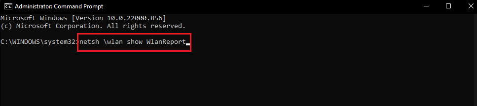 netsh wlan show WlanReport command