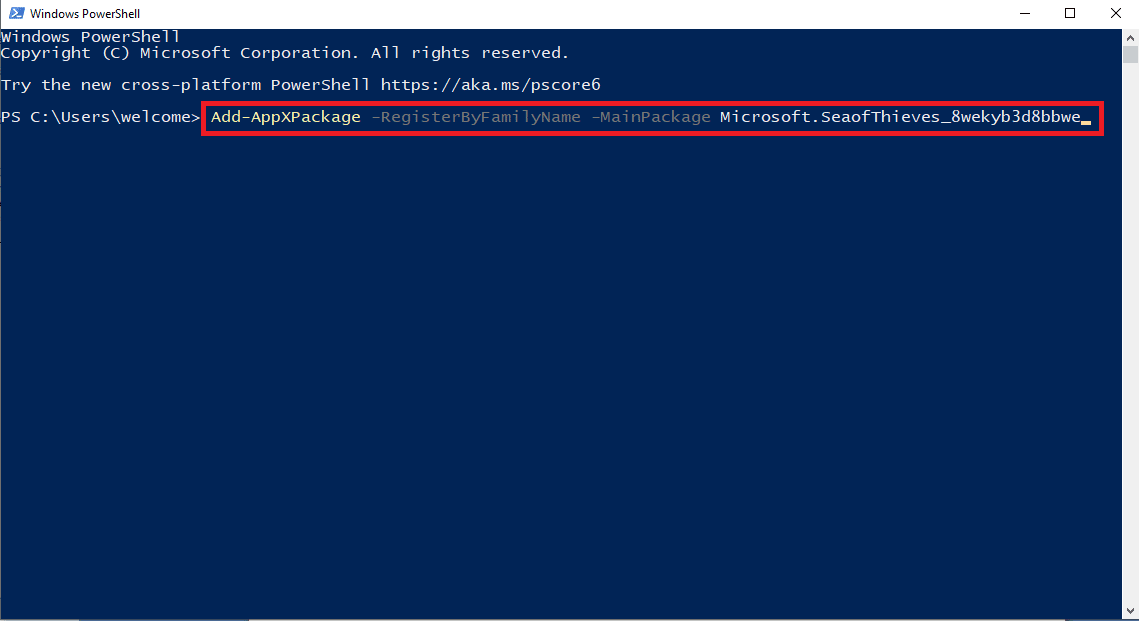 type the following command and hit Enter key. Fix Sea of Thieves Not Downloading Error