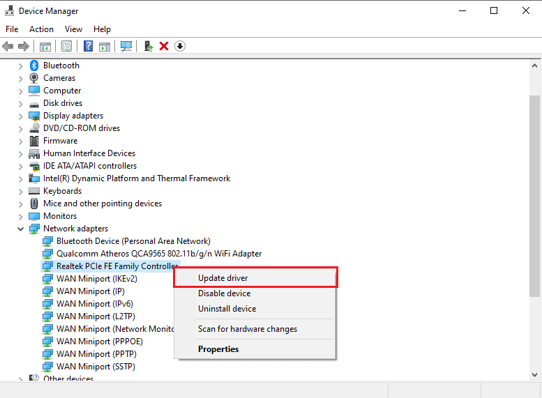click on Update driver