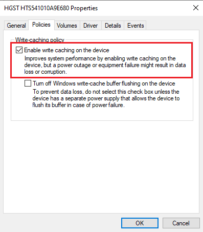 Check the box before Enable write caching on this device. Fix Driver IRQL Not Less or Equal Rtwlane Sys Error