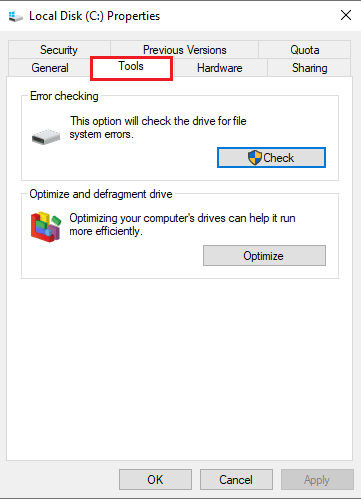 Navigate to the Tools tab