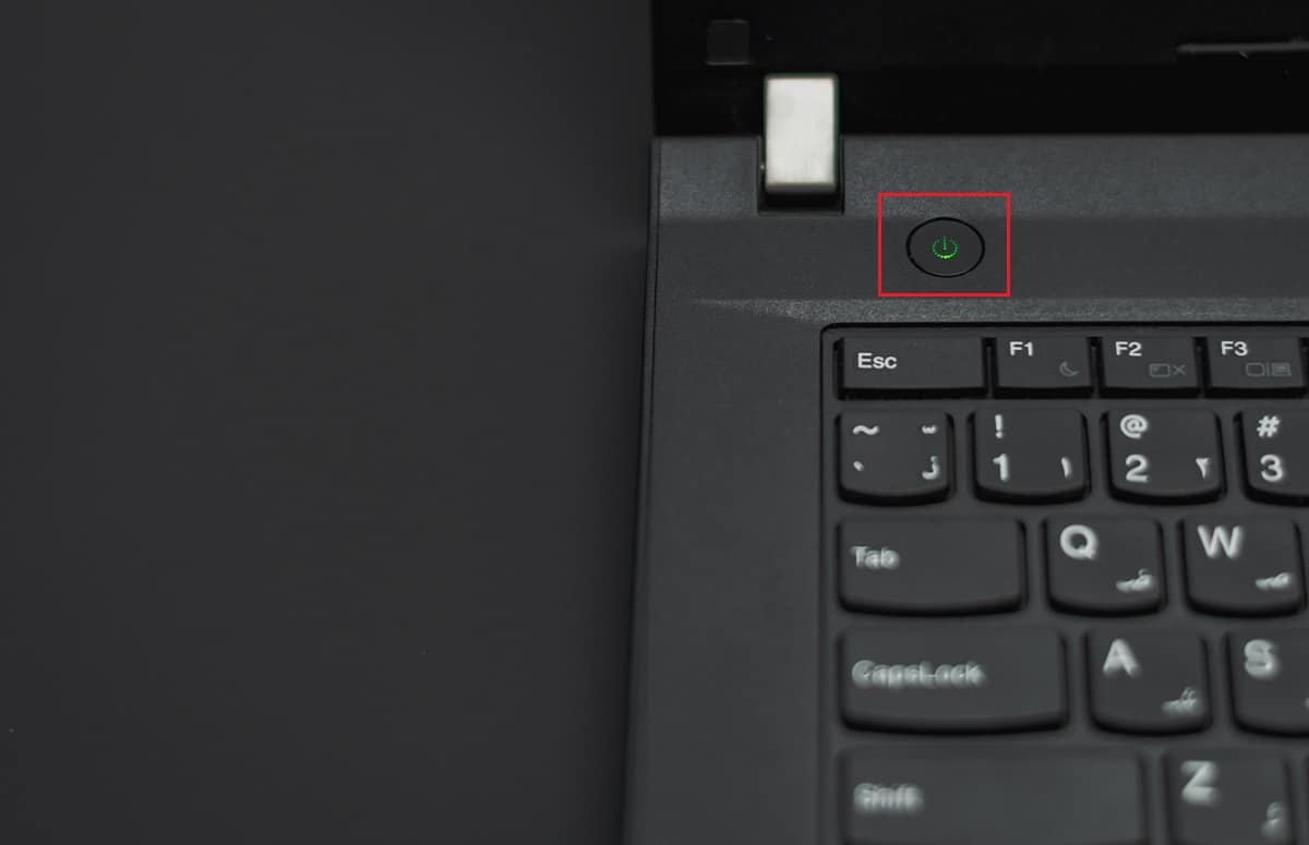 press power button