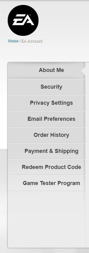 EA acoount About me