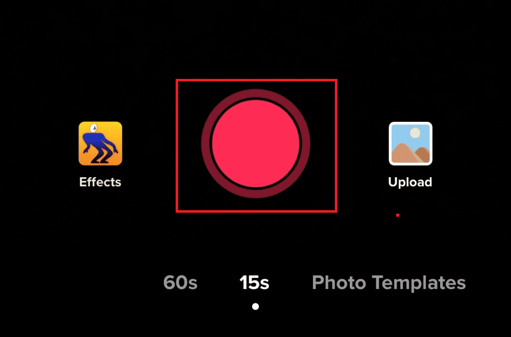 Record button TikTok camera