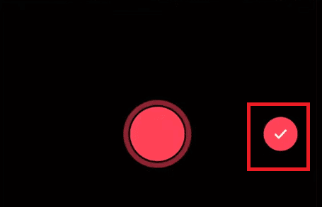Once the recording is done, tap on the Tick symbol