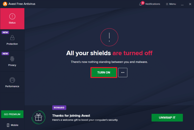 Disable Antivirus Temporarily. Fix Microsoft Error 0x80070032 in Windows 10