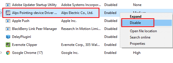 disable start up processes in your computer 