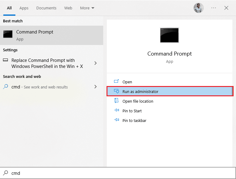 open command prompt as administrator