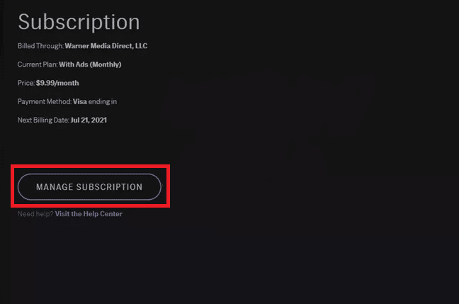 Locate your channel under Active Subscriptions and click on Cancel subscription | How to Cancel HBO on Roku