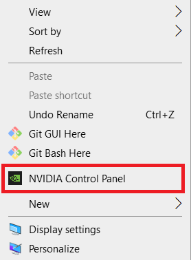 Select Nvidia Control Panel from the context menu