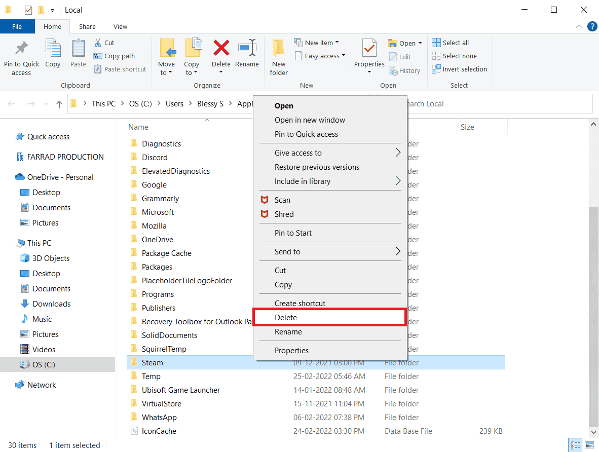 right click on the Steam folder and delete it. How to Fix Civilization 5 Runtime Error in Windows 10