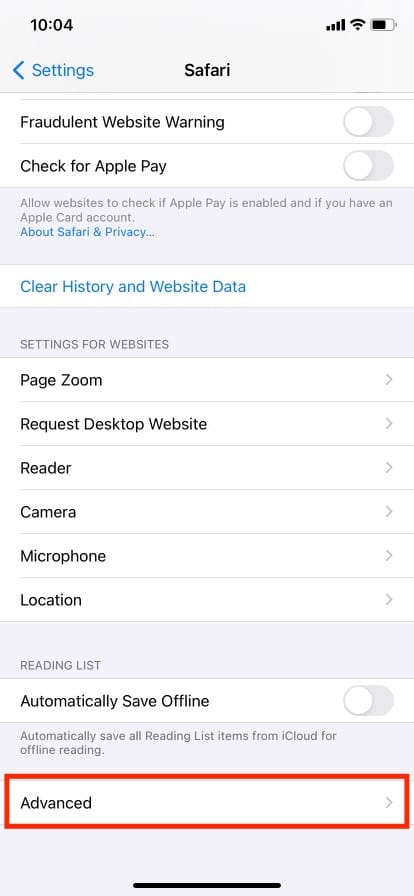 tap on advanced. How to Turn Off Incognito Mode on iPhone