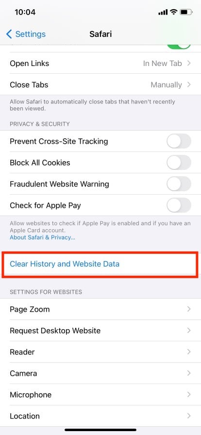 tap on clear histroy and website data. How to Turn Off Incognito Mode on iPhone