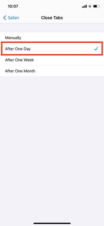 select after one day option. How to Turn Off Incognito Mode on iPhone