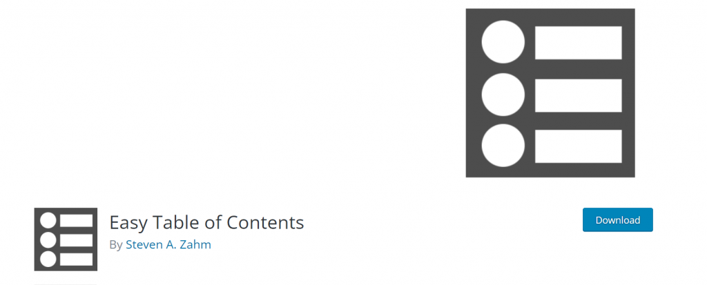 Easy Table of Contents plugin banner