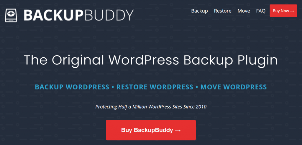 BackupBuddy site banner