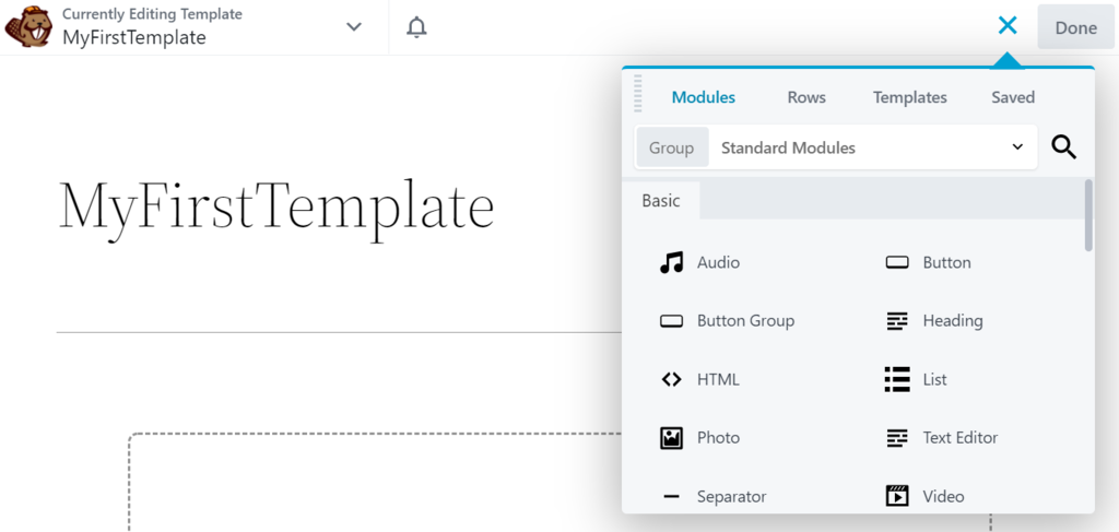 Beaver Builder editor