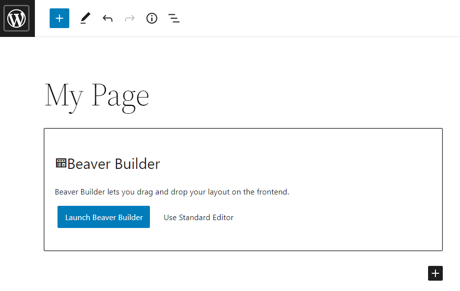 Launching Beaver Builder on WordPress editor