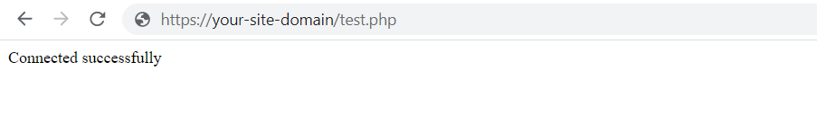 Confirmation message saying that the connection has been successful