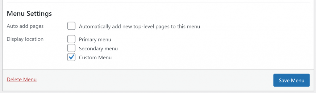 Editing the newly created custom menu in the Menu Settings section in WordPress