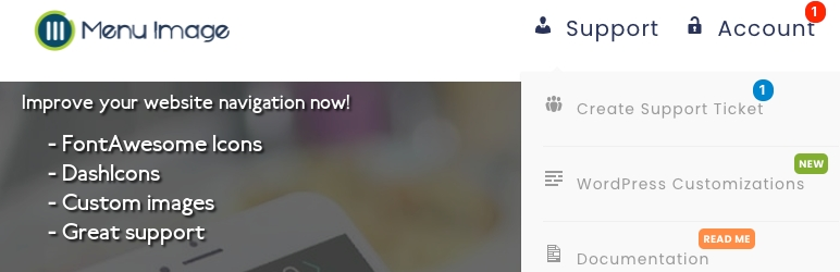 The banner of the Menu Image plugin