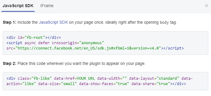 Like Button Code Snippet