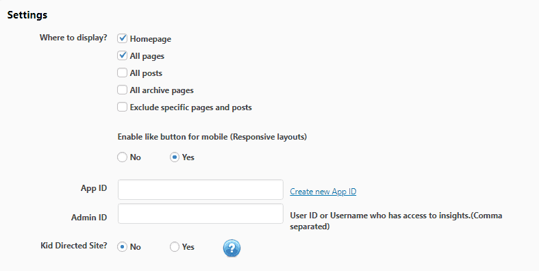 WP Like Button Settings