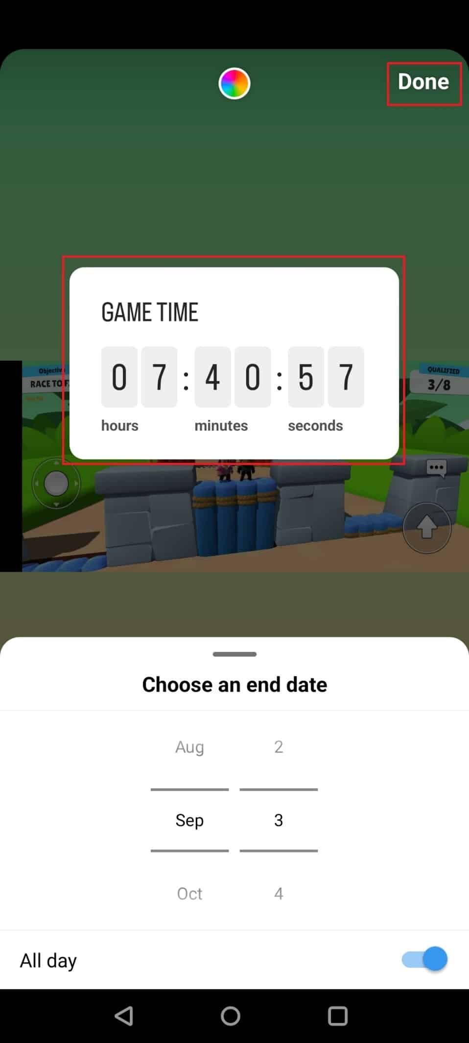 Tap on Done at the top right corner
