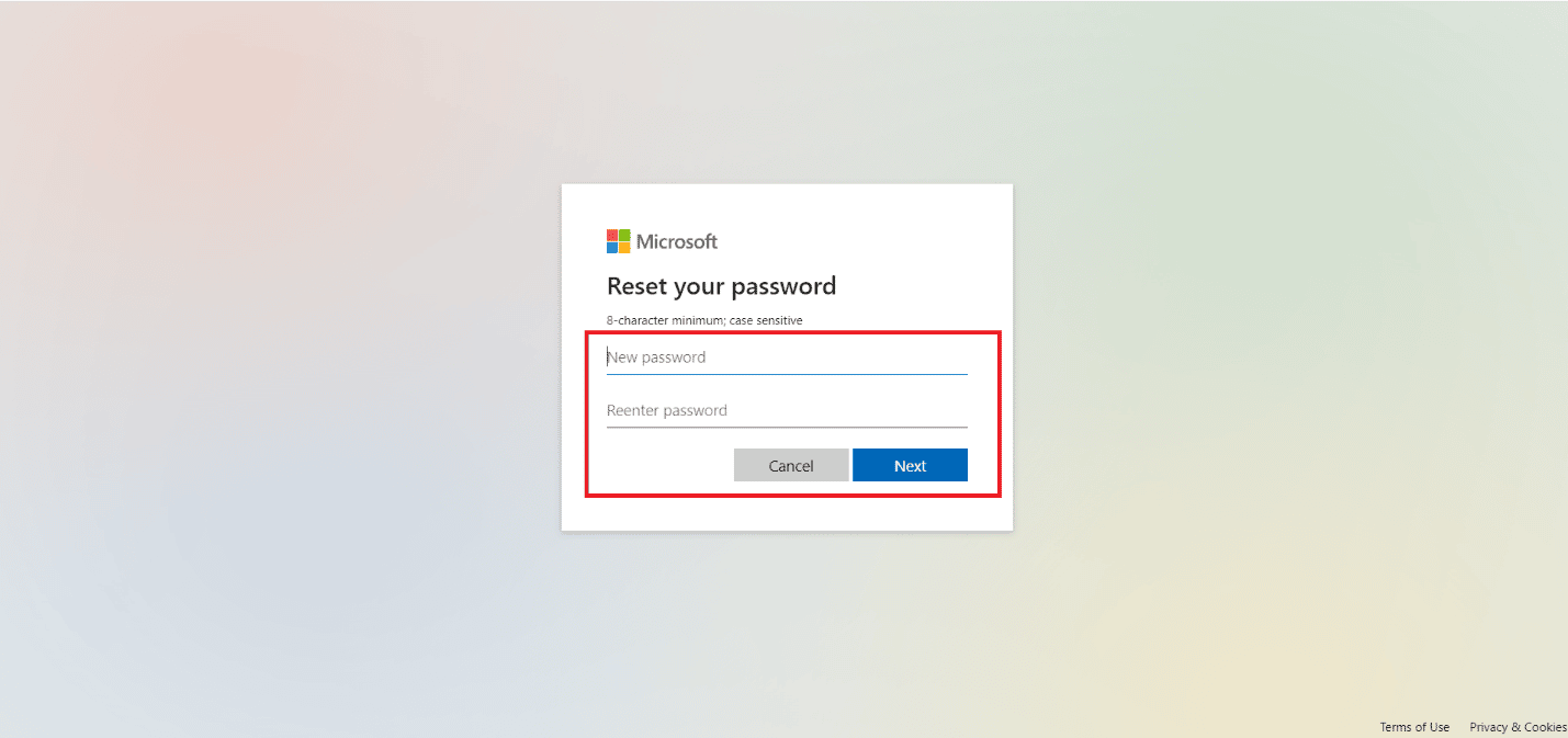 enter and re-enter the new password and click on Next | How is Xbox Gamertag Recovery Possible
