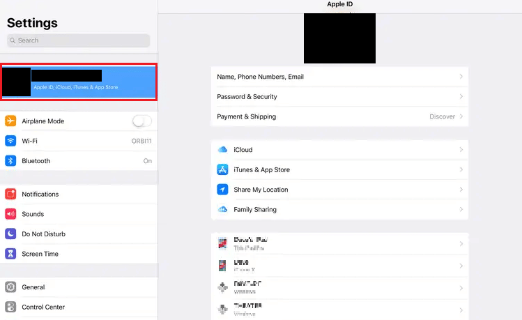 Tap on your Apple ID from the top