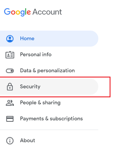 Select Security option. Fix Google Music Playback Error on Android