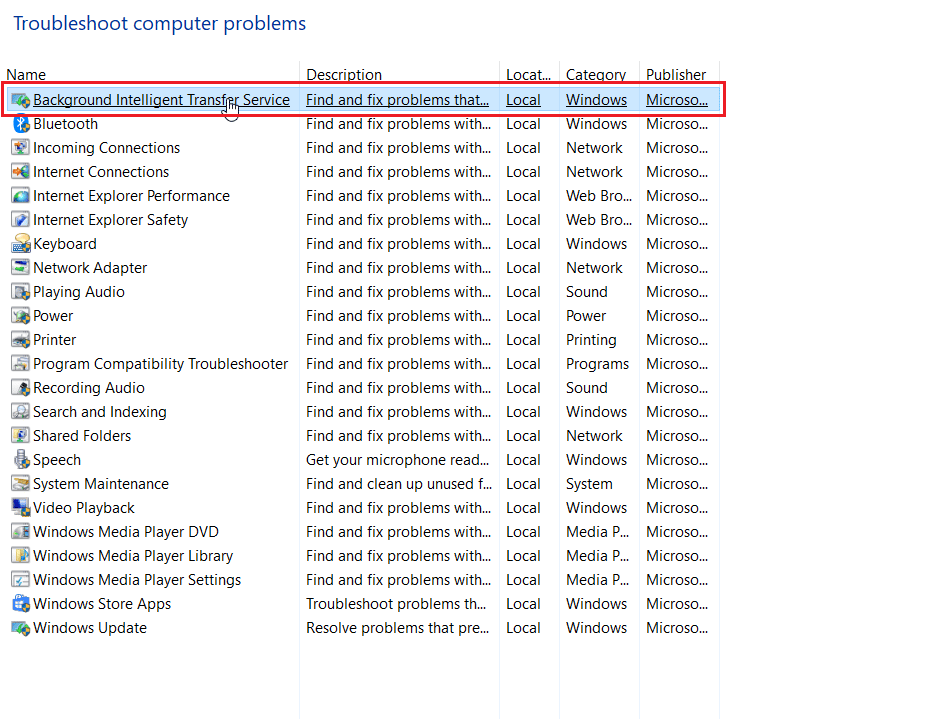 click on background intelligent transfe service. Fix Windows Store Error 0x80240024