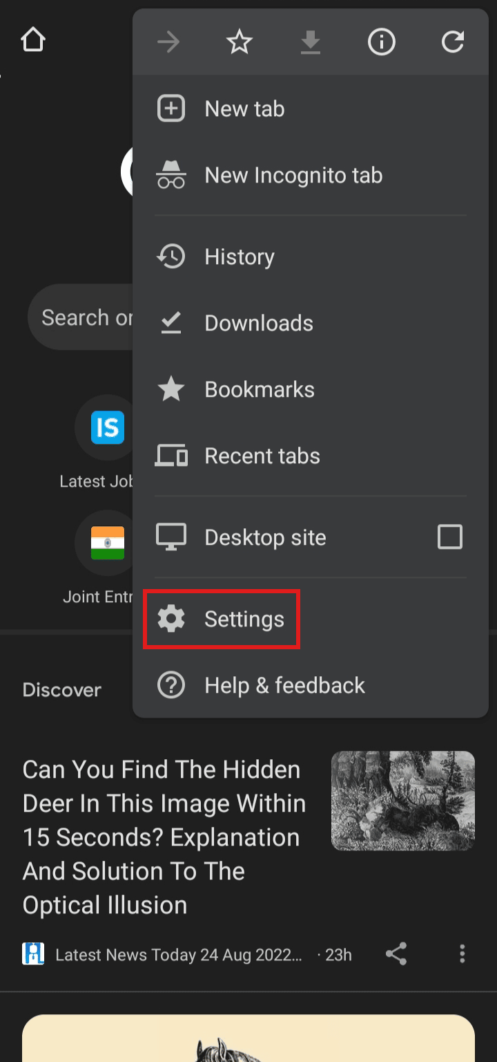 Tap on Settings.
